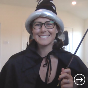 Devin Grindrod in her Wizard costume.