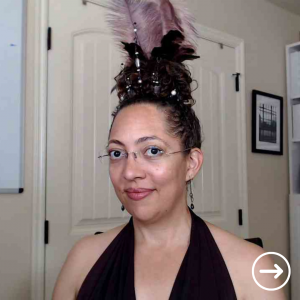 Camille Diaz in a Headdress